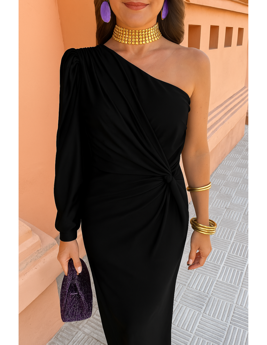 Alaysia™ Women's Long Black Summer Dress