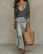 Elena | Satin Midi Dress