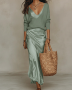 Elena | Satin Midi Dress