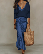 Elena | Satin Midi Dress