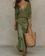 Elena | Satin Midi Dress