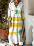 Women's Dachshund Vintage Art Print Dress