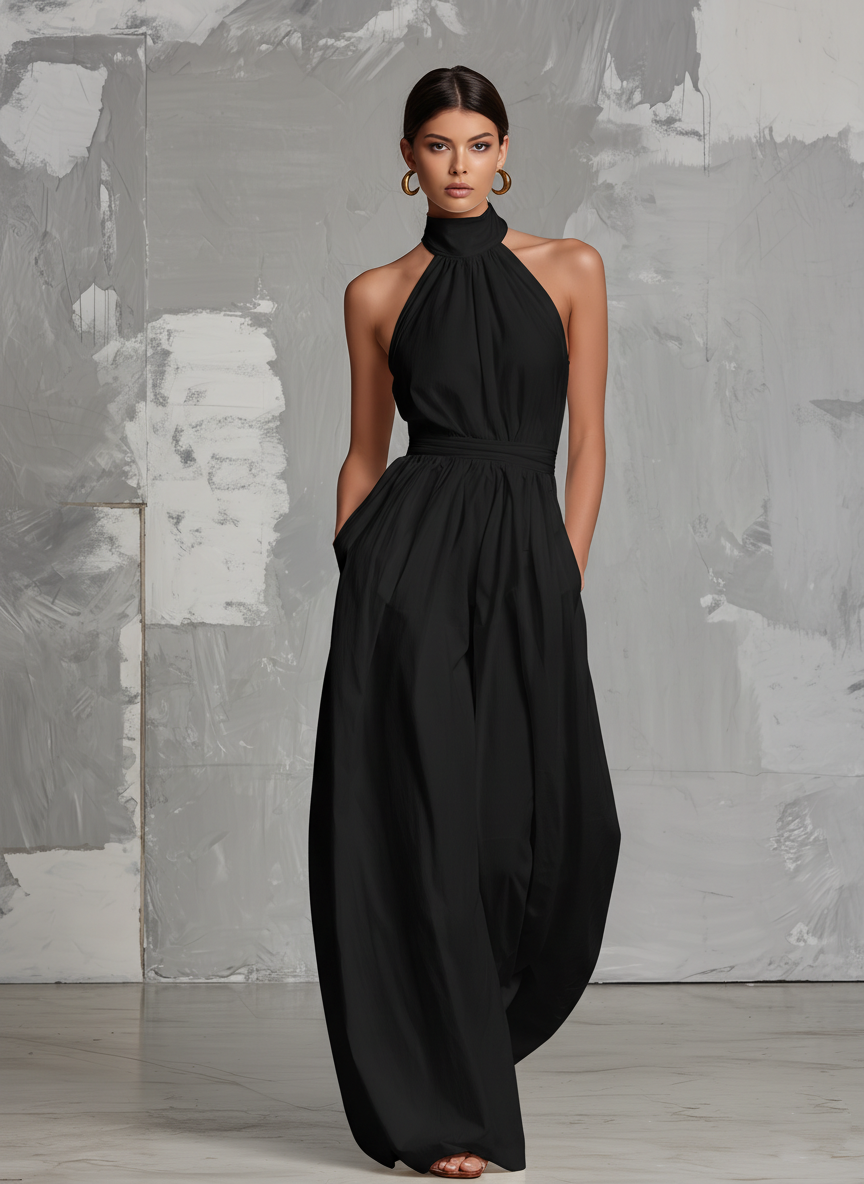 Women's Elegant Sleeveless Halter-neck Jumpsuit