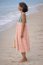 Lilia | Midi Dress in Pastel Stripes