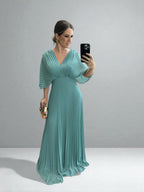 The Amara Pleated Maxi Dress