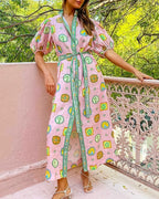 Orla - Balloon Sleeves Midi Dress