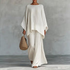 Cristina | Soft Two-Piece Set with Long Sleeves and Wide Pants