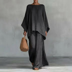 Cristina | Soft Two-Piece Set with Long Sleeves and Wide Pants