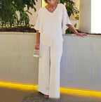 Martha | Elegant Wide Leg Two Piece Set .
