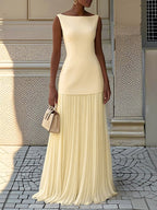 Celeste™ | Sleeveless Pleated Maxi Dress
