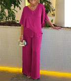 Martha | Elegant Wide Leg Two Piece Set .
