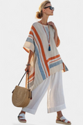 Caevan | Sophisticated Asymmetrical Blouse & Wide Leg Linen Pants