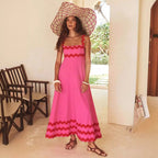 Ashly™ - Boho Slash Neck Maxi Dress