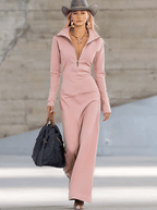 Gaia | Sporty Dress with Zipper and V-Neck