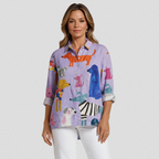 Coralie | Women's Dog Art Print Casual Shirt