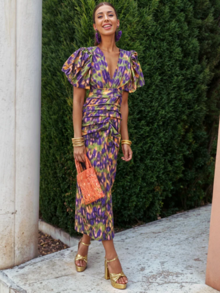 Ursula | Pleated Elegant Wedding Guest Maxi Dress