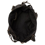 Elegant vintage leather black handbag