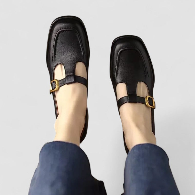 Elizabeth - Orthopedic Leather Shoes with T-Strap Mary Jane