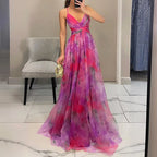 Giselle | Enchanting Wedding Guest Maxi Dress with Floral Print