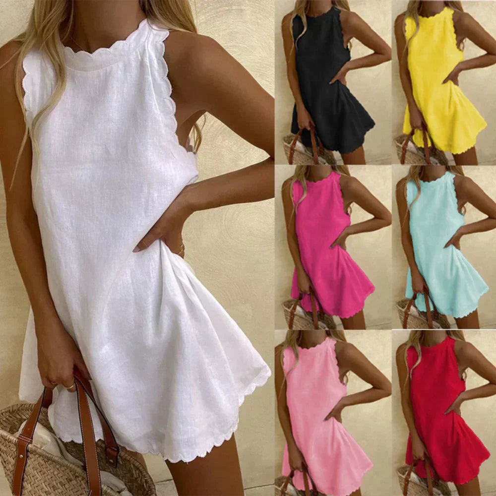 Nathalie | Ruffled Sleeveless Dress
