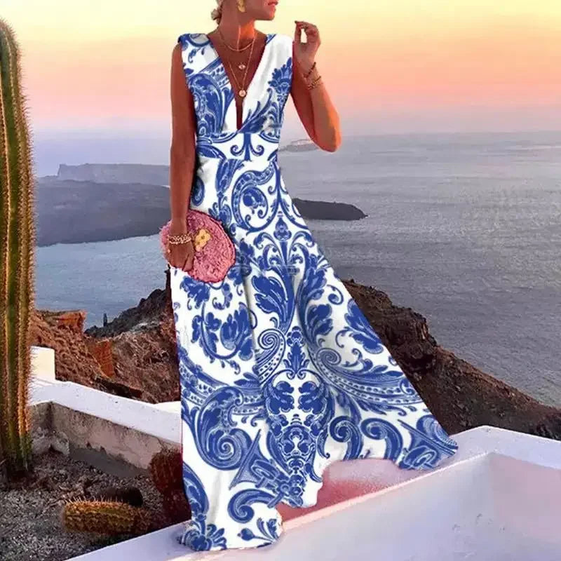 Lynor™ | Elegant Floral Sleeveless Dress in French Chic Style