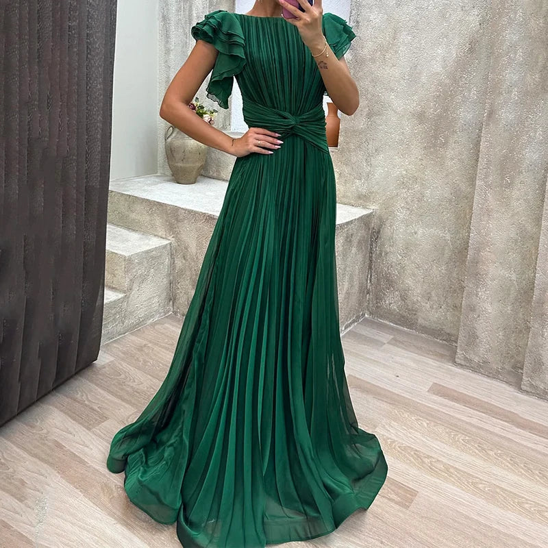 Rory | Pleated Wedding Guest Maxi Dress