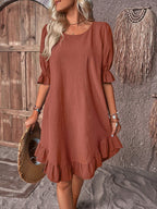 Isolde - Retro Charm Half Sleeve Midi Dress