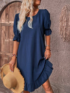 Isolde - Retro Charm Half Sleeve Midi Dress