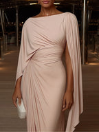 Lyssa – Pleated Drape Maxi Dress