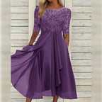 Puck™ | Elegant Lace Midi Dress