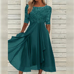 Puck™ | Elegant Lace Midi Dress