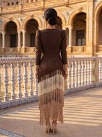 Fringe Dress Sage
