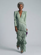 Clara™ | Elegant midi dress with fringe sleeves