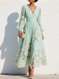 Suzanne | Elegant Floral Pleated Maxi Dress
