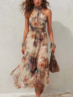 Chloe | Vintage Floral Midi Dress