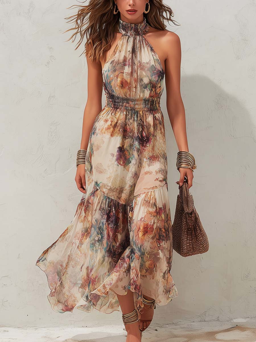 Chloe | Vintage Floral Midi Dress