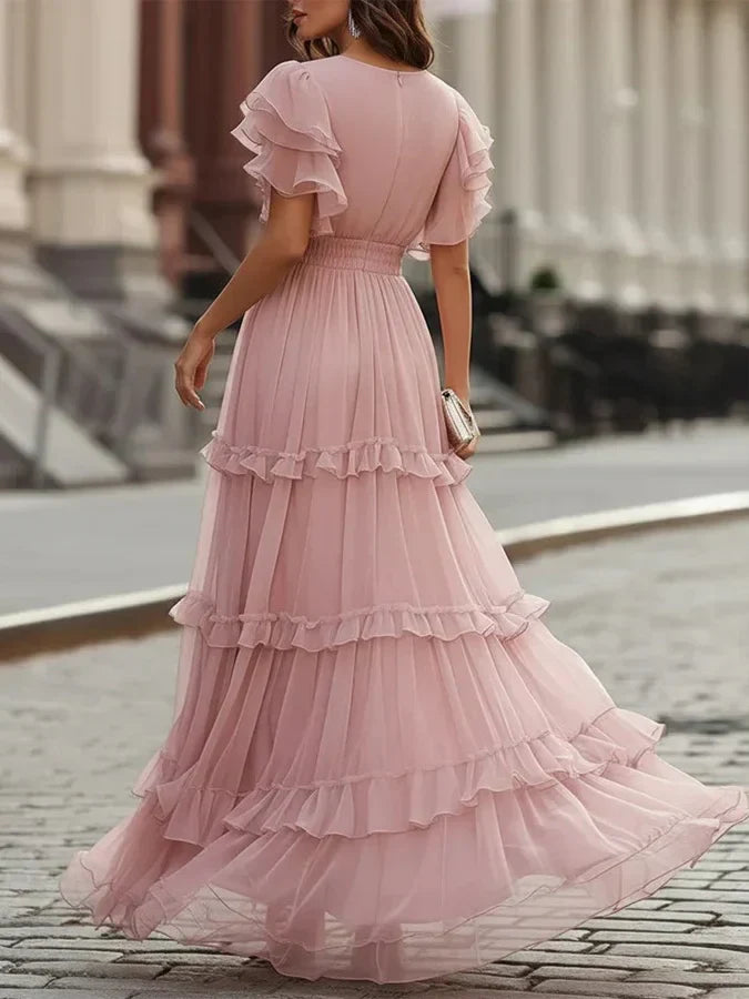 Zoe | Elegant Light Pink Maxi Wedding Dress