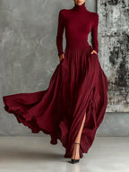 Soraya - Pleated Skirt and Black Fitted Long Sleeve Top Set