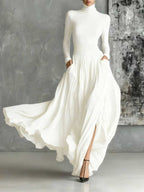 Soraya - Pleated Skirt and Black Fitted Long Sleeve Top Set