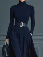 Kornelia | Maxi knit dress with a high collar
