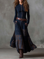Elisa | Maxi Dress in Suede with Belt