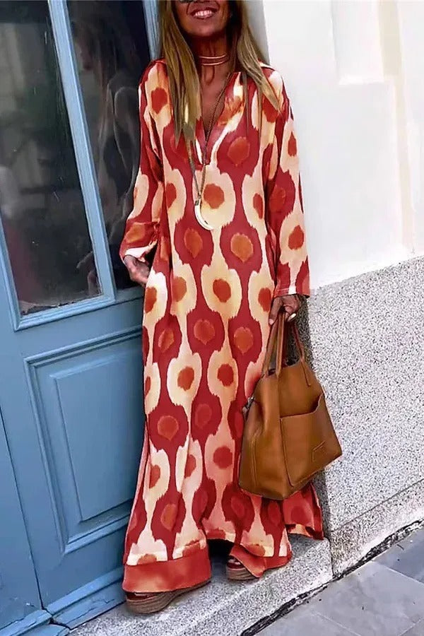 Caith Maxi Dress V-Neck Mosaic Rhythm