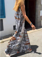Abibi Maxi Cami with V-Neck Tie-Dye