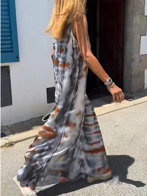 Abibi Maxi Cami with V-Neck Tie-Dye