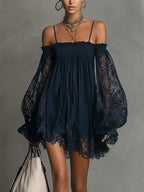 Camille | Elegant Lace Off Shoulder Mini Dress