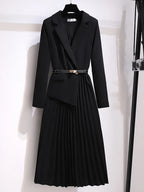 Adrienne | Women's Belted Pleated Midi Dress