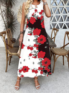 Indigo - Boho Chic Floral V-Neck Maxi Dress