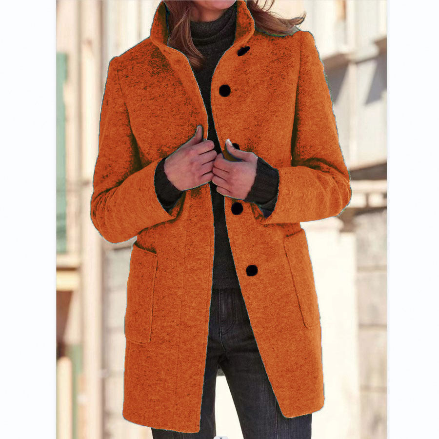 Vintora™ – Retro Women's Windbreaker with Buttons and Stand-Up Collar