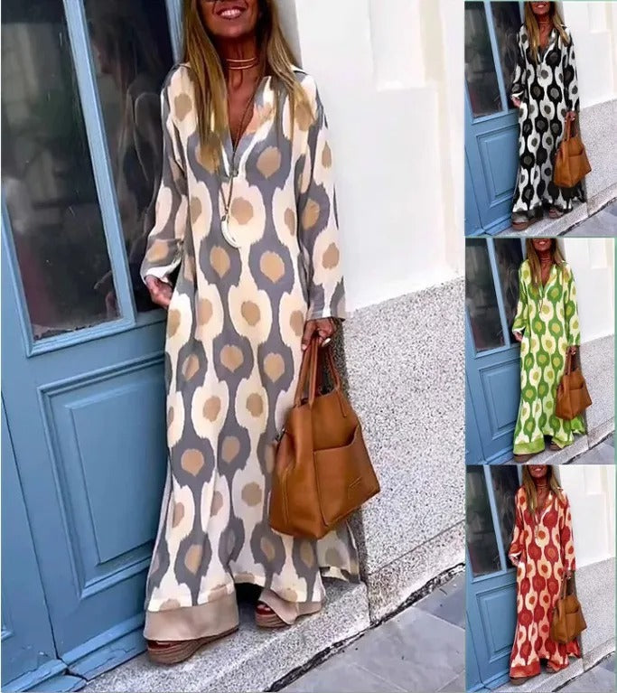 Caith Maxi Dress V-Neck Mosaic Rhythm