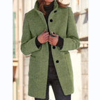 Vintora™ – Retro Women's Windbreaker with Buttons and Stand-Up Collar